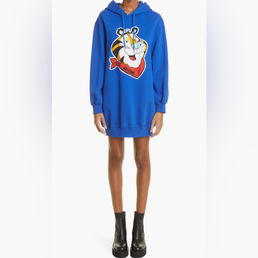 Moschino x Kellogg's Tony the Tiger Graphic Long Sleeve Hoodie Minidress4US/381T